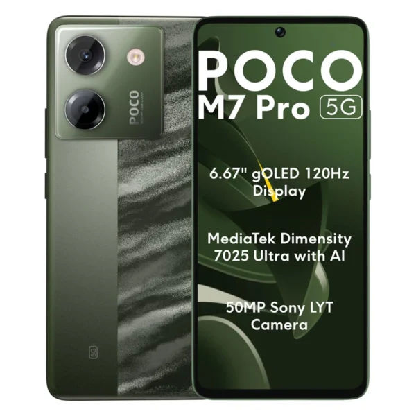 گوشی موبایل شیائومی مدل Poco M7 Pro 5G دو سیم کارت ظرفیت 256 گیگابایت و رم 12 گیگابایت - گلوبال