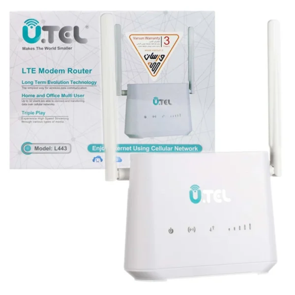 مودم روتر بی سیم 4G LTE یوتل مدل L443 به همراه سیم‌کارت آپتل و 75 گیگابایت اینترنت هدیه - تصویر 3