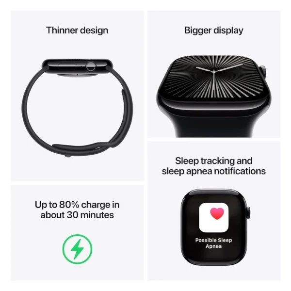 ساعت هوشمند اپل مدل  Series 10 Aluminum Case 46mm  با بند سیلیکونی - گارانتی 18 ماهه شرکتی - تصویر 6